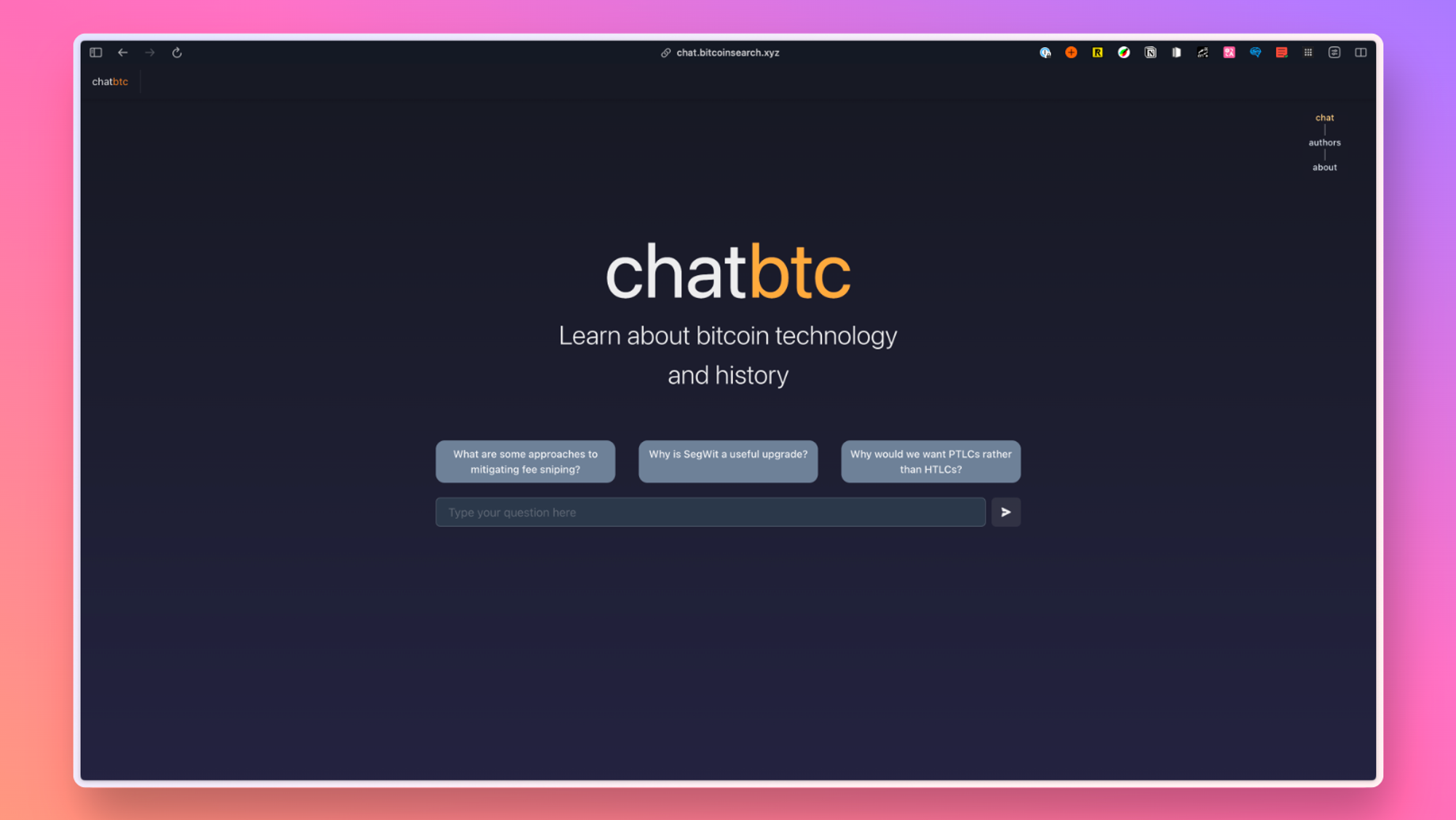 419f9946f4944663a79cb7de00b42d8f_2076989541495611392 ChatBTC 通过同 AI 对话了解 BTC 的技术和历史
